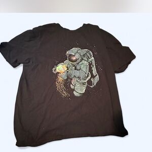 Threadless Black Tee with Vibrant Astronaut Design